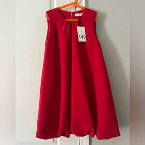 Zara red Bubble hem Formal Dress 13-14 NWT!